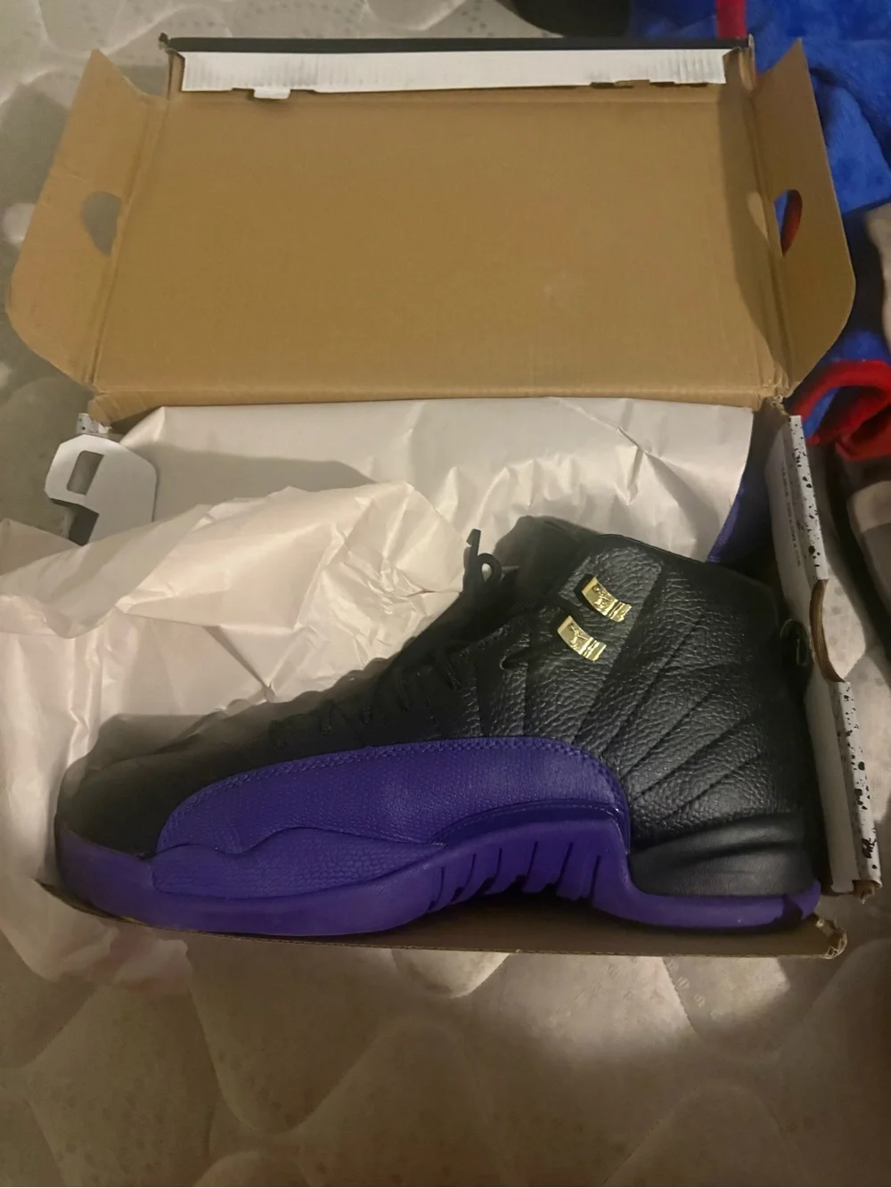 Jordan Men's Black and Purple High-Top Sneakers